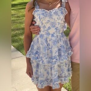 Altar'd State Blue and White Floral Dress